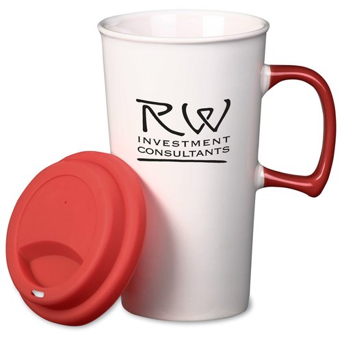 Additional Image 1 - a white mug with a red lid
