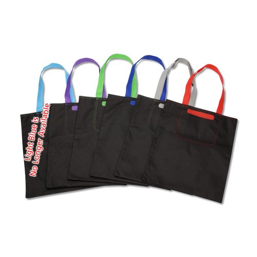 Additional Image 1 - a group of black bags with colorful handles