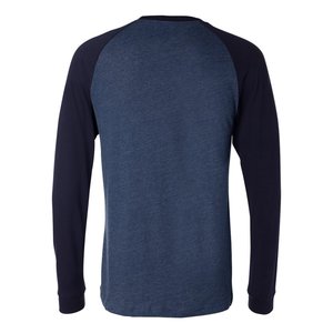 Additional Image 1 - a back of a blue and black long sleeve shirt