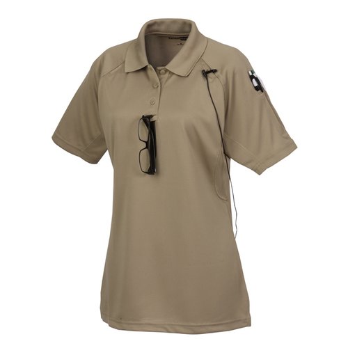 Additional Image 2 - a tan shirt with a black logo