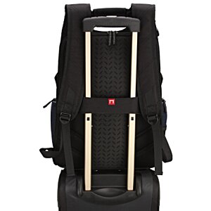 Additional Image 4 - a black backpack with a red button