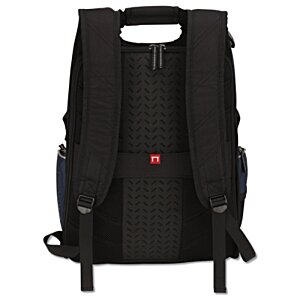 Additional Image 2 - a black backpack with a red button