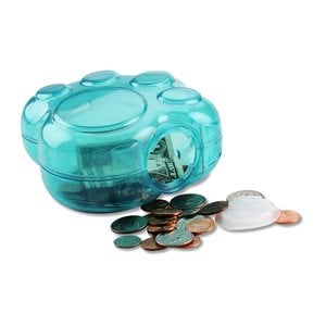 Additional Image 2 - a blue plastic container with coins