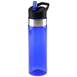 Additional Image 1 - a blue water bottle with a black lid