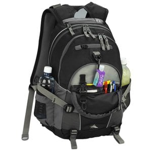 Additional Image 2 - a black backpack with a metal stand