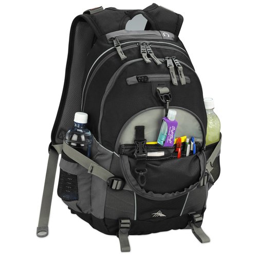 Additional Image 2 - a black backpack with a metal stand