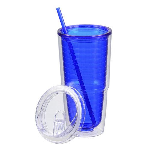 Additional Image 1 - a blue cup with a straw