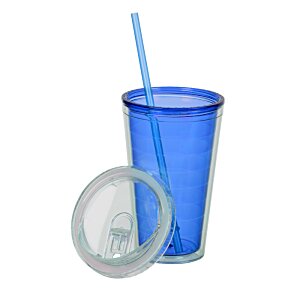 Additional Image 1 - a blue cup with a straw
