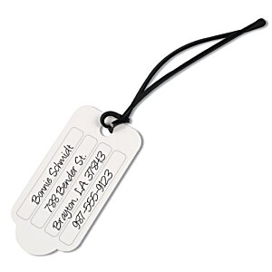 Additional Image 1 - a white tag with black string