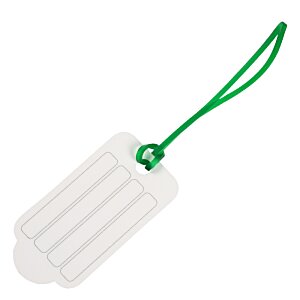 Additional Image 1 - a white tag with a green string
