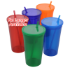 View Image 2 of 3 of Stadium Cup with Lid & Straw - 32 oz. - Jewel - 24 hr