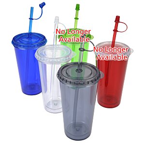 Additional Image 1 - a group of plastic cups with straws