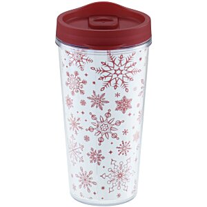 Additional Image 4 - a white and red tumbler with a red lid