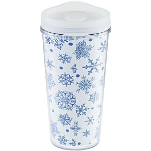 Additional Image 4 - a white and blue cup with a lid