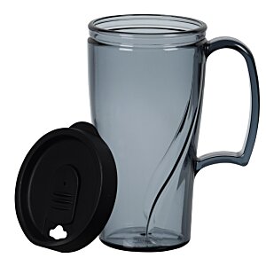Additional Image 1 - a clear glass with a black lid