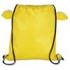 a yellow bag with black straps