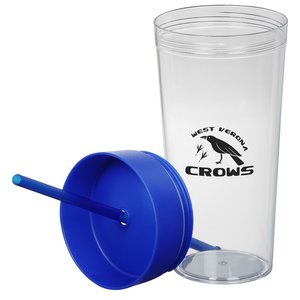 Additional Image 1 - a plastic cup with a blue lid