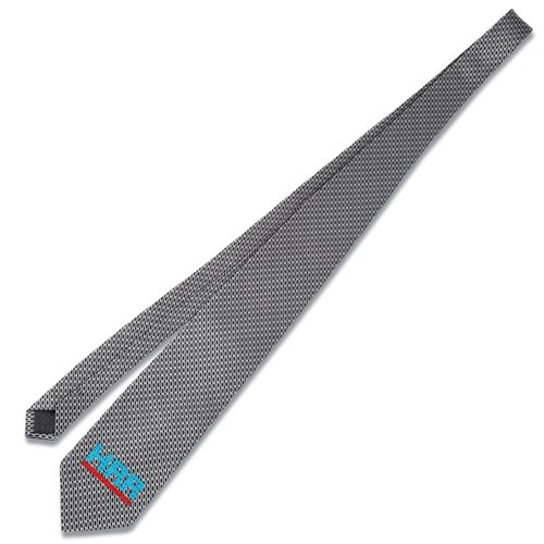 Additional Image 1 - a grey tie with blue stripe