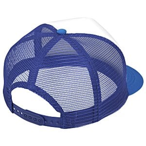 Additional Image 1 - a blue mesh hat with a blue circle