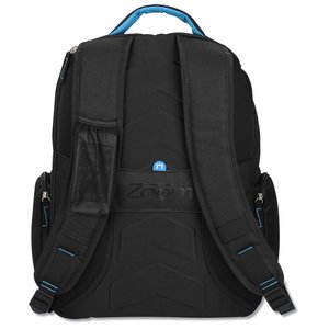 Additional Image 1 - a black backpack with a blue strap