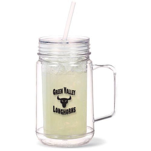 Additional Image 1 - a glass mug with a straw