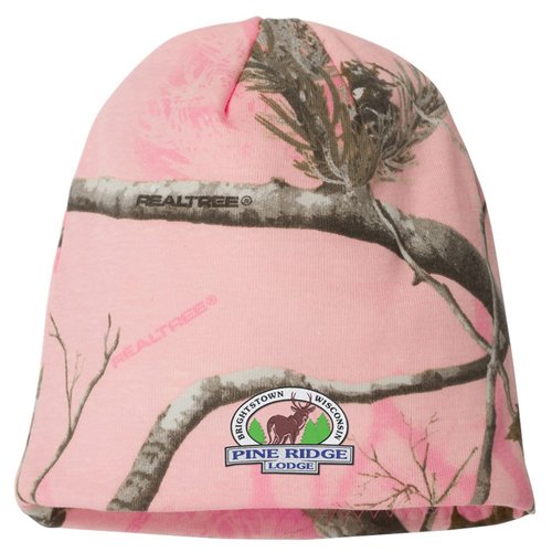 Additional Image 1 - a pink beanie with a tree pattern
