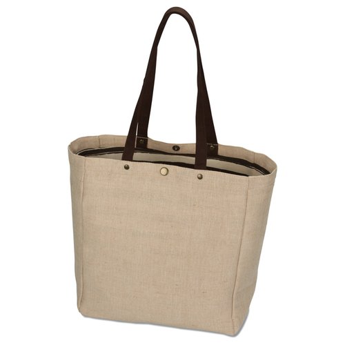 Additional Image 1 - a beige bag with black handles