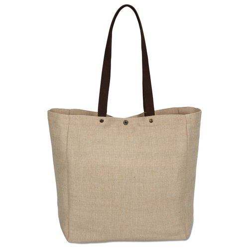 Additional Image 2 - a tan bag with black handles