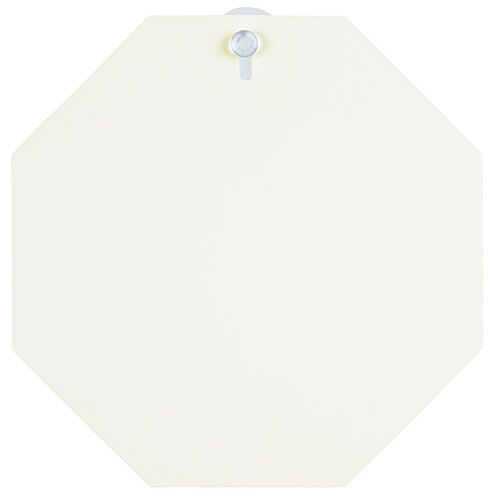 Additional Image 1 - a white octagon with blue sticker