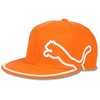 an orange baseball cap