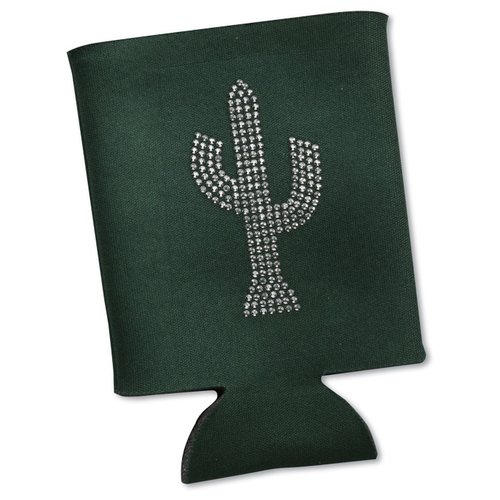 Additional Image 1 - a green drink holder with a cactus on it