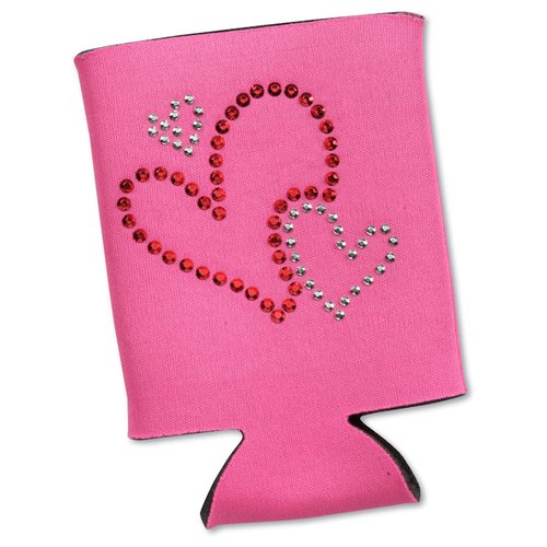 Additional Image 1 - a pink drink holder with a heart drawn on it