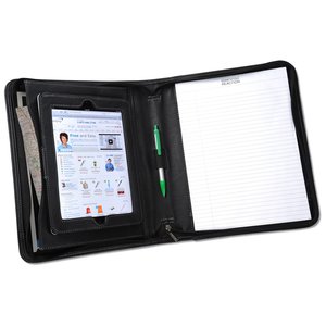 Additional Image 1 - a black leather case with a white paper in it