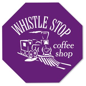 Additional Image 1 - a purple octagon sign with white text