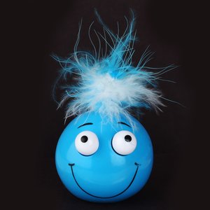 Additional Image 5 - a blue face with white eyes and a fluffy white hair