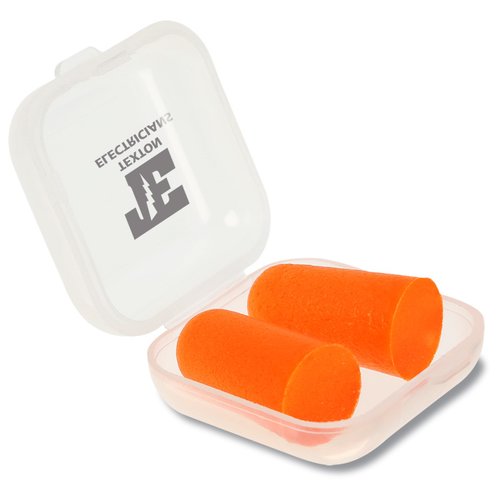 Additional Image 2 - a plastic container with orange earplugs