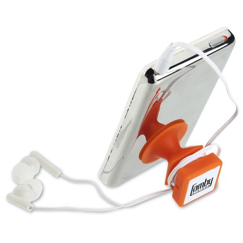 Additional Image 1 - a white and orange device with a white headphone attached to it