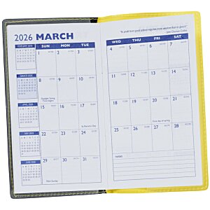Additional Image 1 - a calendar with blue and yellow trim