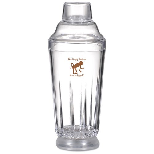 Additional Image 1 - a clear shaker with a red and white logo