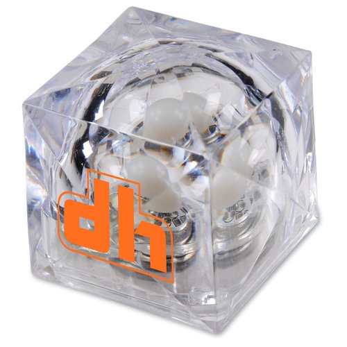 Additional Image 1 - a transparent cube with orange letters