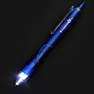 Additional Image 4 - a blue pen with a light on it
