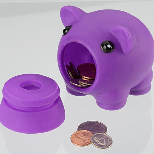 Additional Image 1 - a purple piggy bank with coins