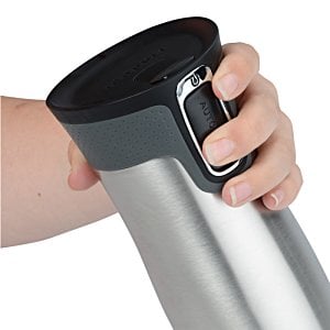 Additional Image 4 - a hand holding a silver and black container