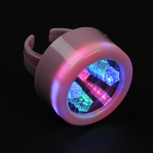 Additional Image 4 - a pink ring with a blue light