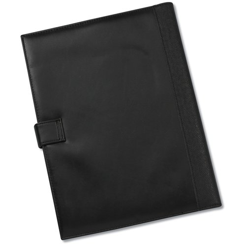 Additional Image 1 - a black leather folder with a strap