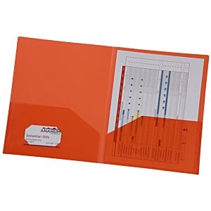 Additional Image 2 - an orange folder with a white paper and a white label