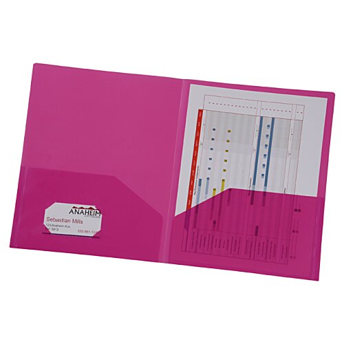 Additional Image 2 - an orange folder with a white paper and a white label