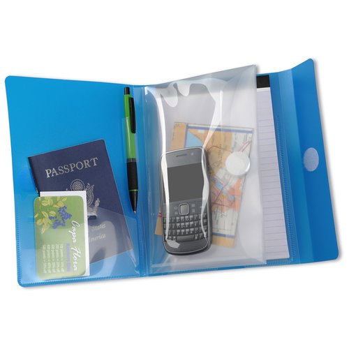 Additional Image 2 - a blue folder with a plastic bag inside