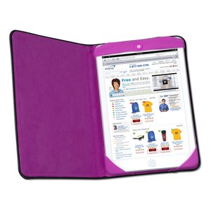 Additional Image 1 - a purple folder with a white paper on it