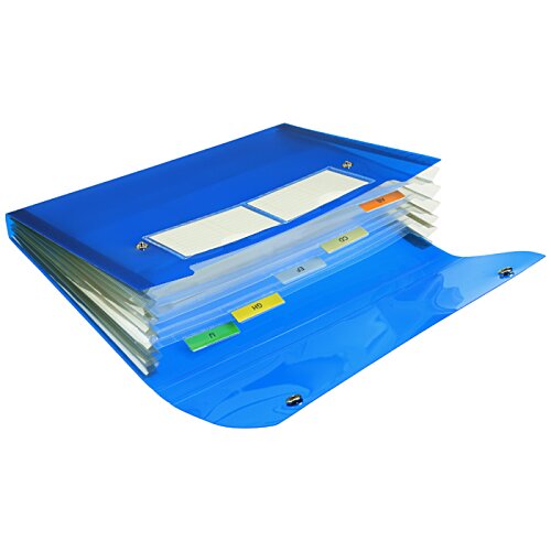 Additional Image 2 - a blue binder with yellow and green labels